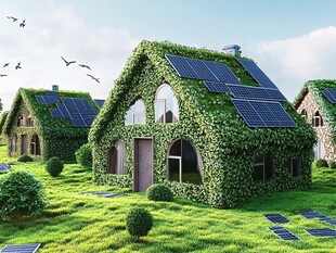 绿色生态太阳能屋顶小屋