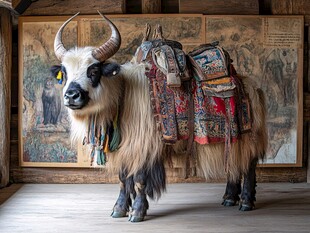 装饰华丽的牦牛