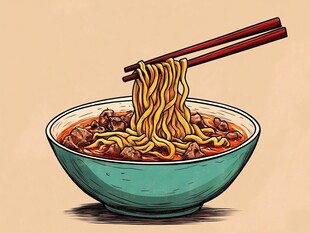 一碗热气腾腾的红烧牛肉面