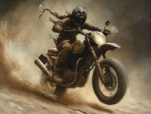 越野摩托骑手的冒险瞬间