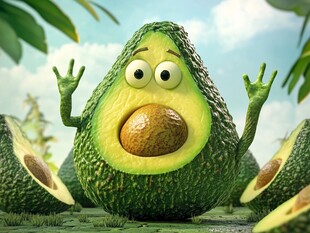 可爱牛油果卡通形象大亮相