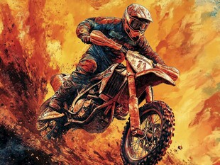 越野摩托飞驰激情瞬间