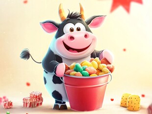 快乐小牛与缤纷糖果