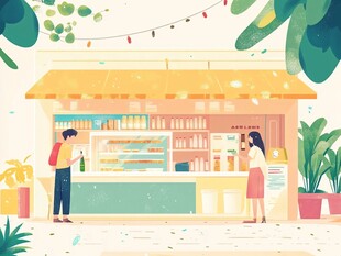 街头便利店的日常场景