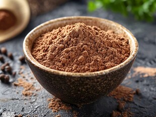 碗装浓郁可可粉特写