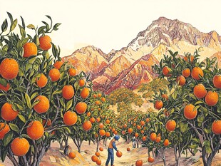 山中橘园丰收景象