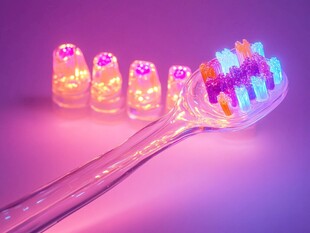 炫彩发光牙刷与小瓶装置