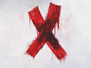 红色涂鸦交叉符号艺术图