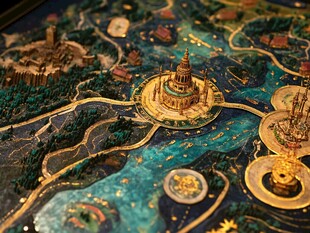 奇幻立体地图模型展示