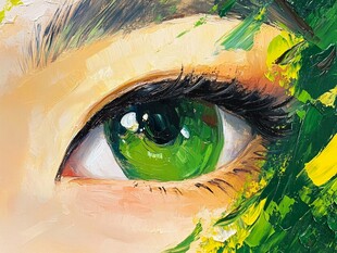 梦幻绿眸 艺术笔触之美