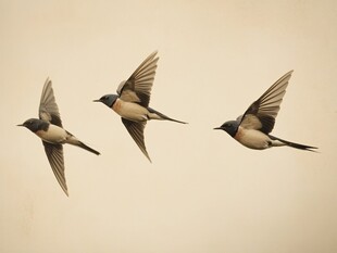 三只燕子空中翱翔