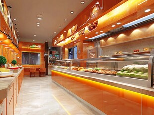 美味熟食店内部精致陈列