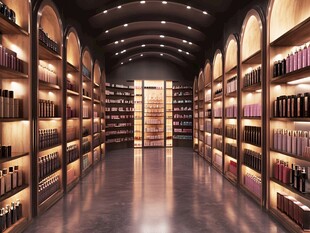 豪华酒品陈列室内部景观