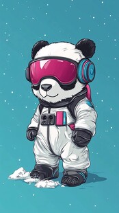 熊猫宇航员 冰雪中的潮流萌物