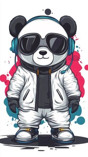 潮流熊猫酷炫装扮