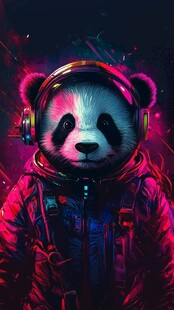 酷炫熊猫宇航员形象