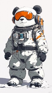 熊猫宇航员酷炫太空装扮