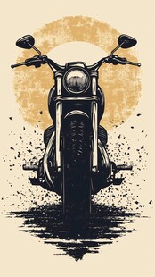 复古风格摩托车的艺术呈现