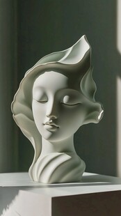 抽象风格女性陶瓷雕塑头像