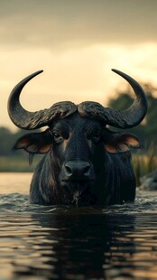 水中水牛 野性与自然之美