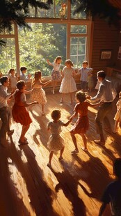 欢乐室内儿童舞蹈聚会场景