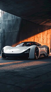 未来感白色超跑酷炫展示