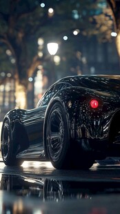 未来感炫酷跑车夜景特写