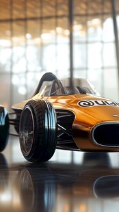 橙色复古奥迪方程式赛车