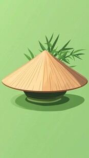 传统斗笠插画 清新风