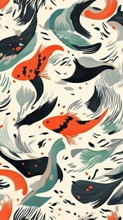 中式风锦鲤图案背景图