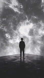 孤独身影于风云际会之下