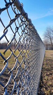 金属围栏延伸至远方