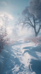 冬日雪径 静谧的冰雪世界