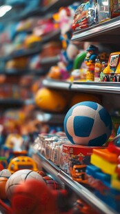 玩具店内多彩玩具陈列