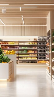 现代简约风格的超市内部