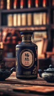 传统中式福瓶白酒静物图