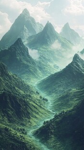 梦幻青山间的幽谧山谷
