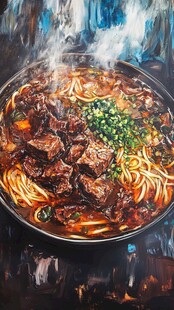 热气腾腾的美味红烧牛肉面