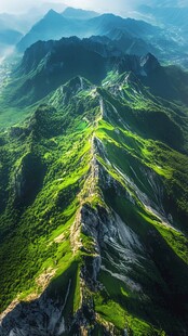 巍峨青山间的壮美山脊线