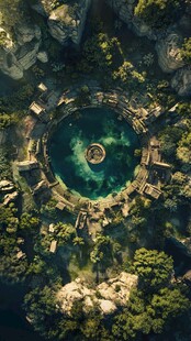 奇幻丛林中的神秘圆形遗迹