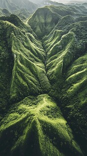 翠绿山峦俯瞰壮丽景观