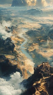 奇幻壮丽的空中山河景观