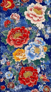 传统中式牡丹花卉图案