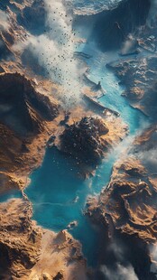 梦幻蓝色峡谷壮丽景观