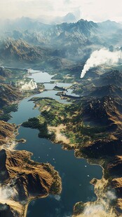 壮丽山河间的湖光山色