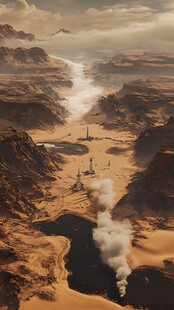 壮丽沙漠山谷中的奇幻景观