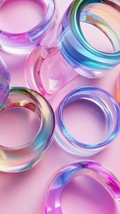 梦幻多彩透明戒指摆件