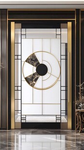 新中式金属玻璃屏风隔断