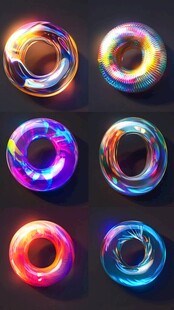 炫彩发光环形3D特效图案