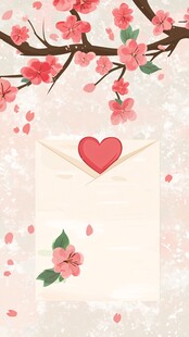樱花信封中的浪漫心意
